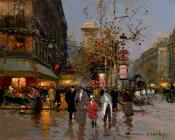 Le Boulevard et la Porte St Denis - 爱德华·科尔特斯